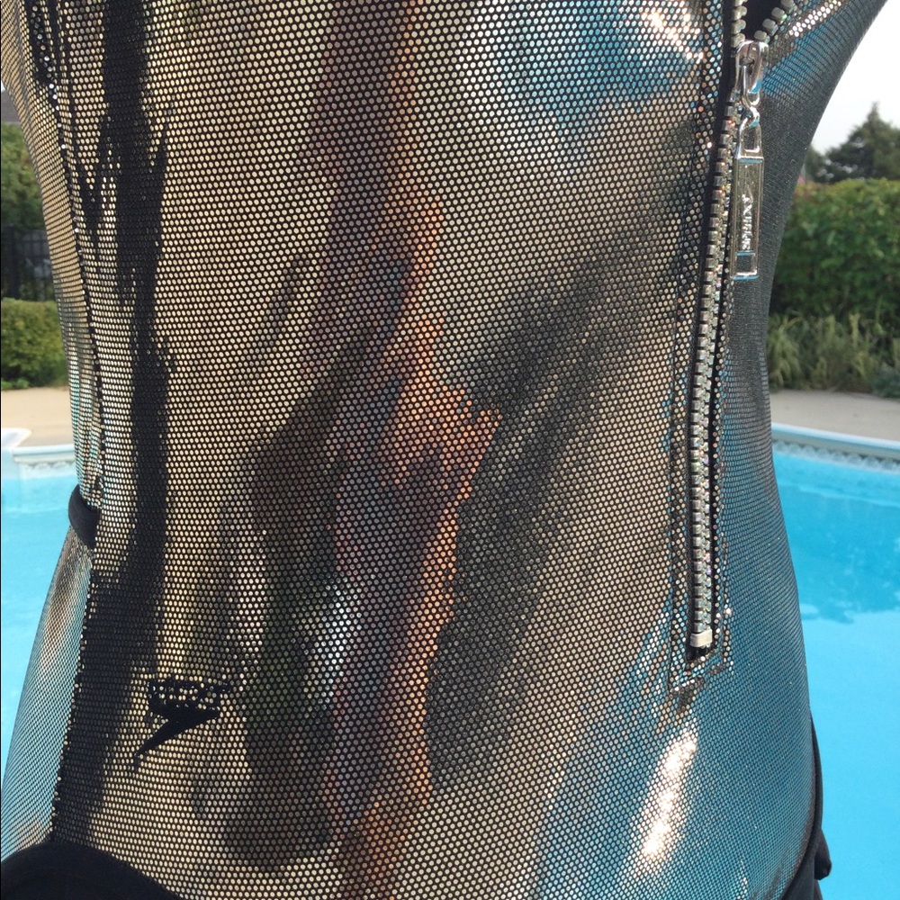 VTG Metallic Holographic Hologram scuba zip up 1pc - Picture 4 of 16